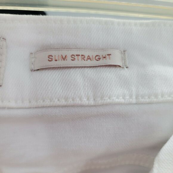 Jen 7 by 7 for All Mankind Slim Straight Jeans Mid Rise Button & Zip Fly SZ 12 - Picture 6 of 11